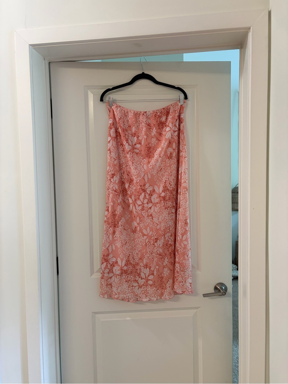 Floral Satin Slip Skirt
